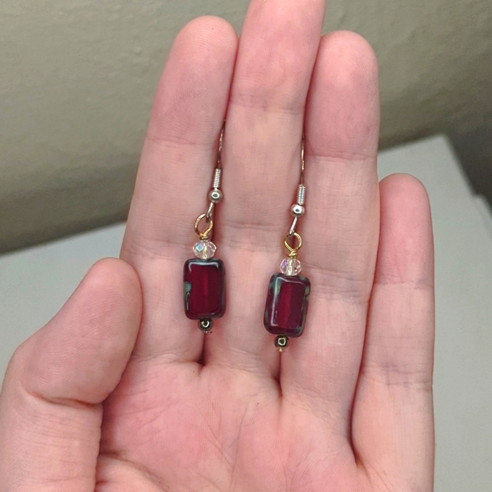 Jasper Inspired Rectangle Earrings